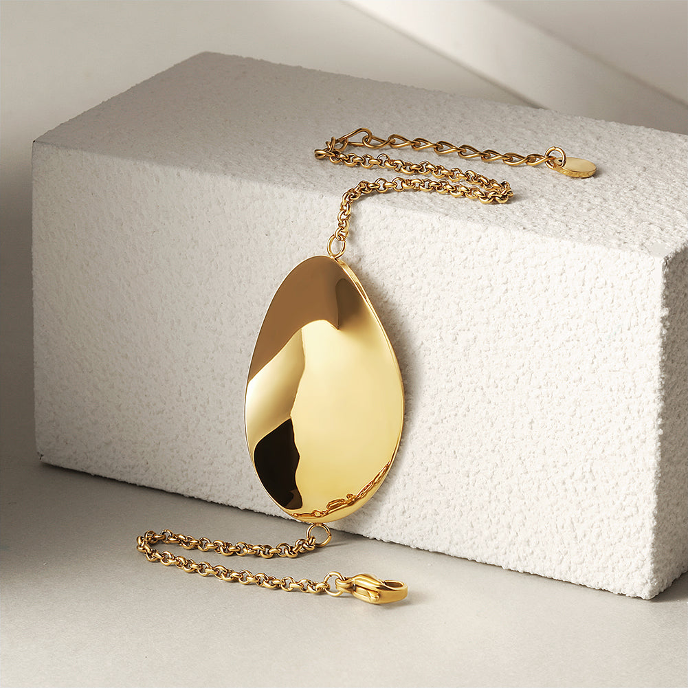 Golden twisted leaf bracelet-NSB1763STGC