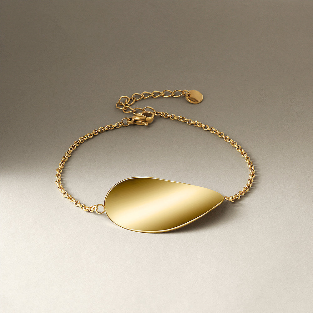 Golden twisted leaf bracelet-NSB1763STGC