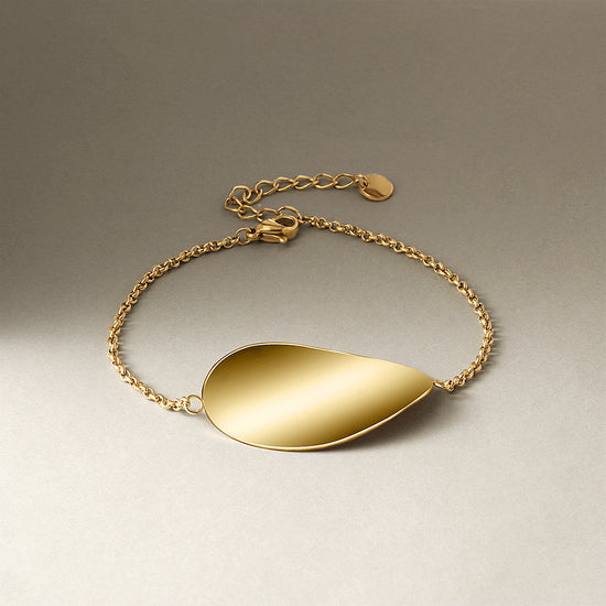 Golden twisted leaf bracelet-NSB1763STGC
