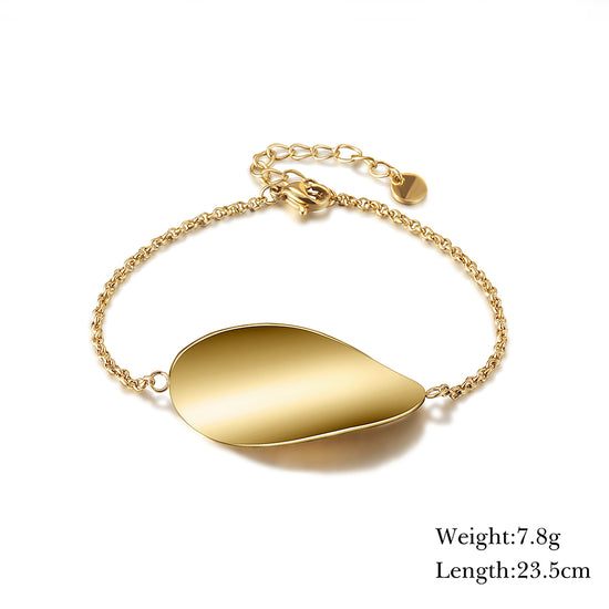 Golden twisted leaf bracelet-NSB1763STGC