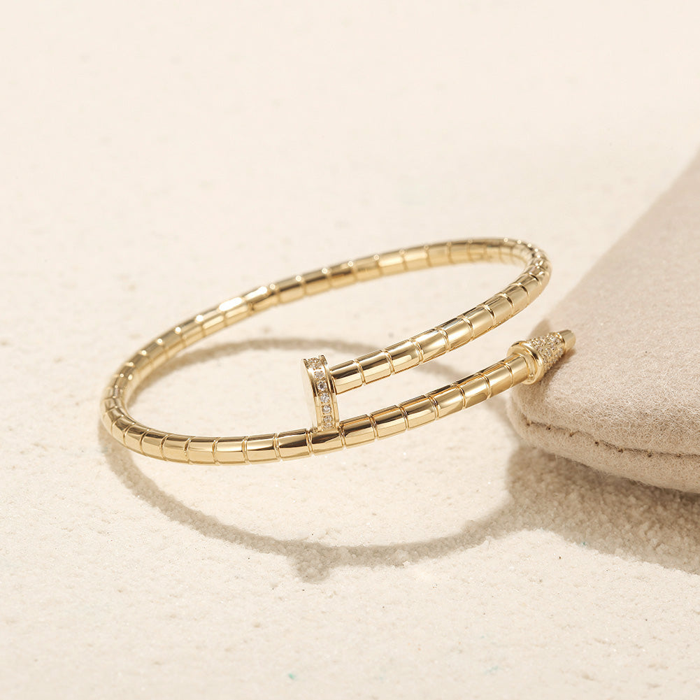 Stone-Embellished Nail Bangle
