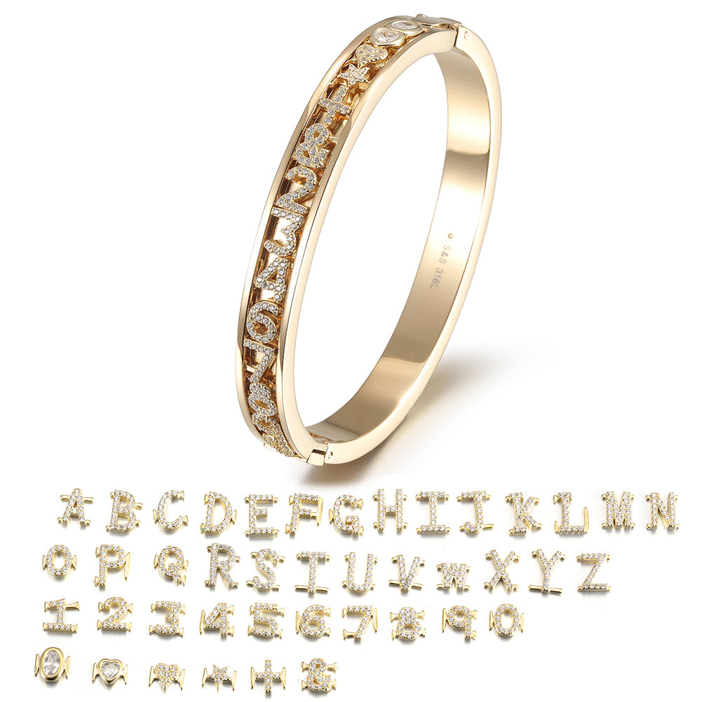 Circular letter bracelet-NSB1768ST
