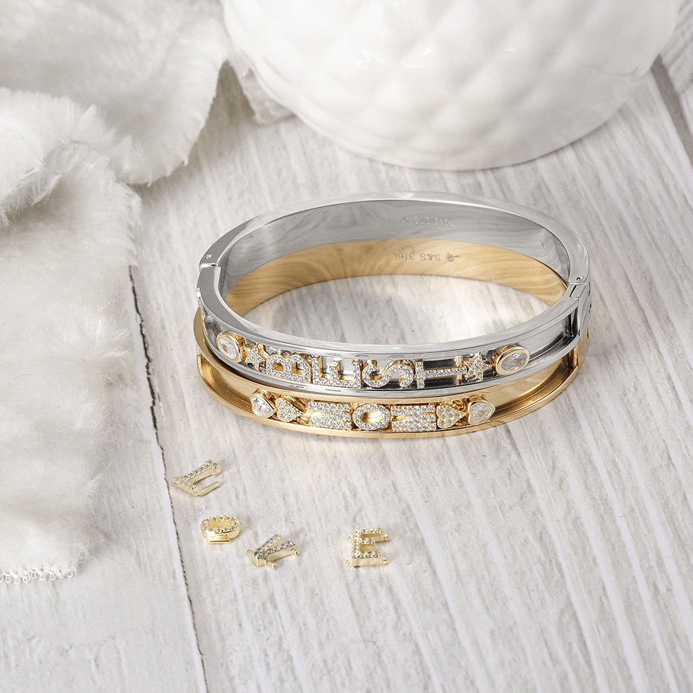 Circular letter bracelet-NSB1768ST