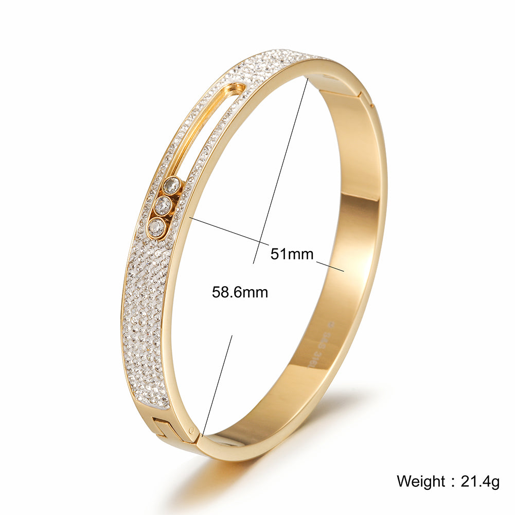 Circular zircon hollow bracelet-NSB1769ST