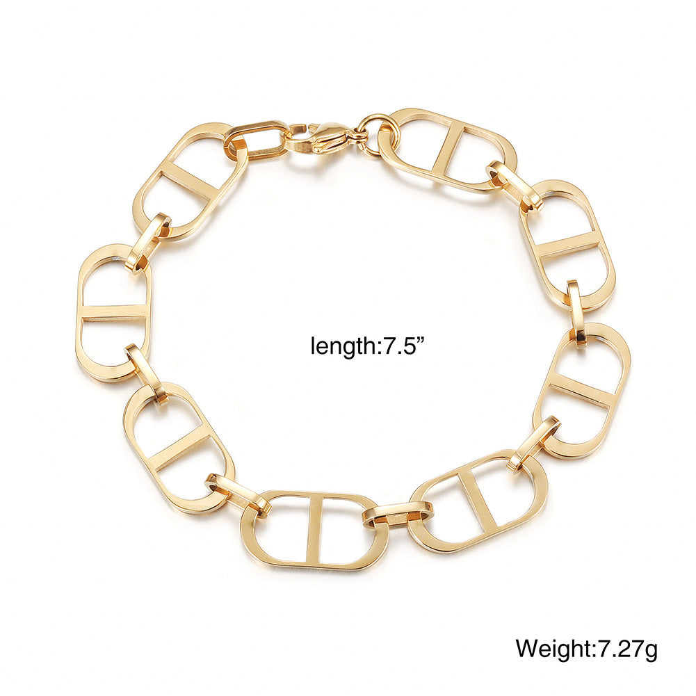 Golden creative buckle bracelet-NSB1771ST