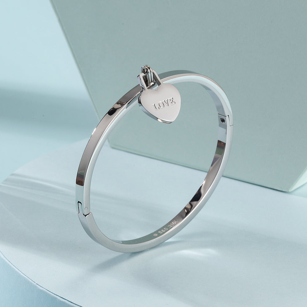 Round heart-shaped pendant bracelet-NSB1774STM
