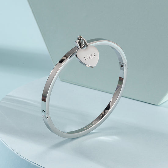Round heart-shaped pendant bracelet-NSB1774STM