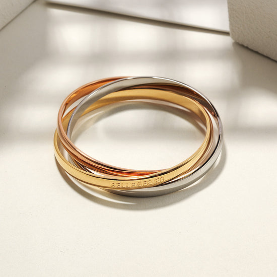 Intercolor circular cross bracelet-NSB1775ST