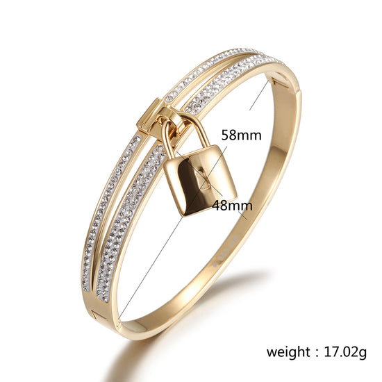 Lock zircon bracelet-NSB1778ST