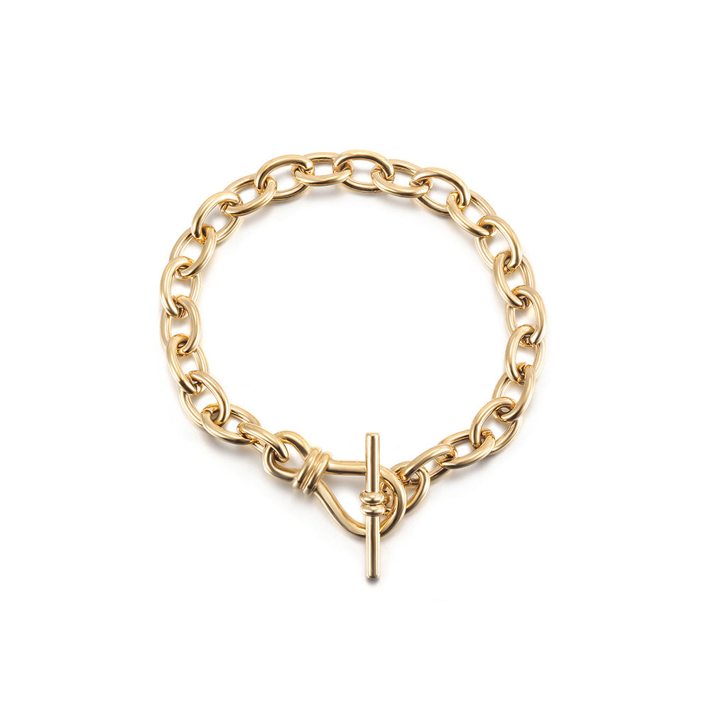 Stainless steel ring interlocking bracelet-NSB1783STGC