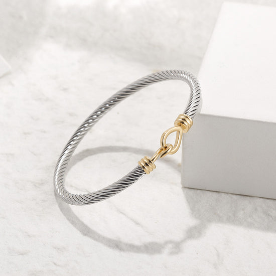 Stainless steel cable bracelet-NSB1785STWGGC