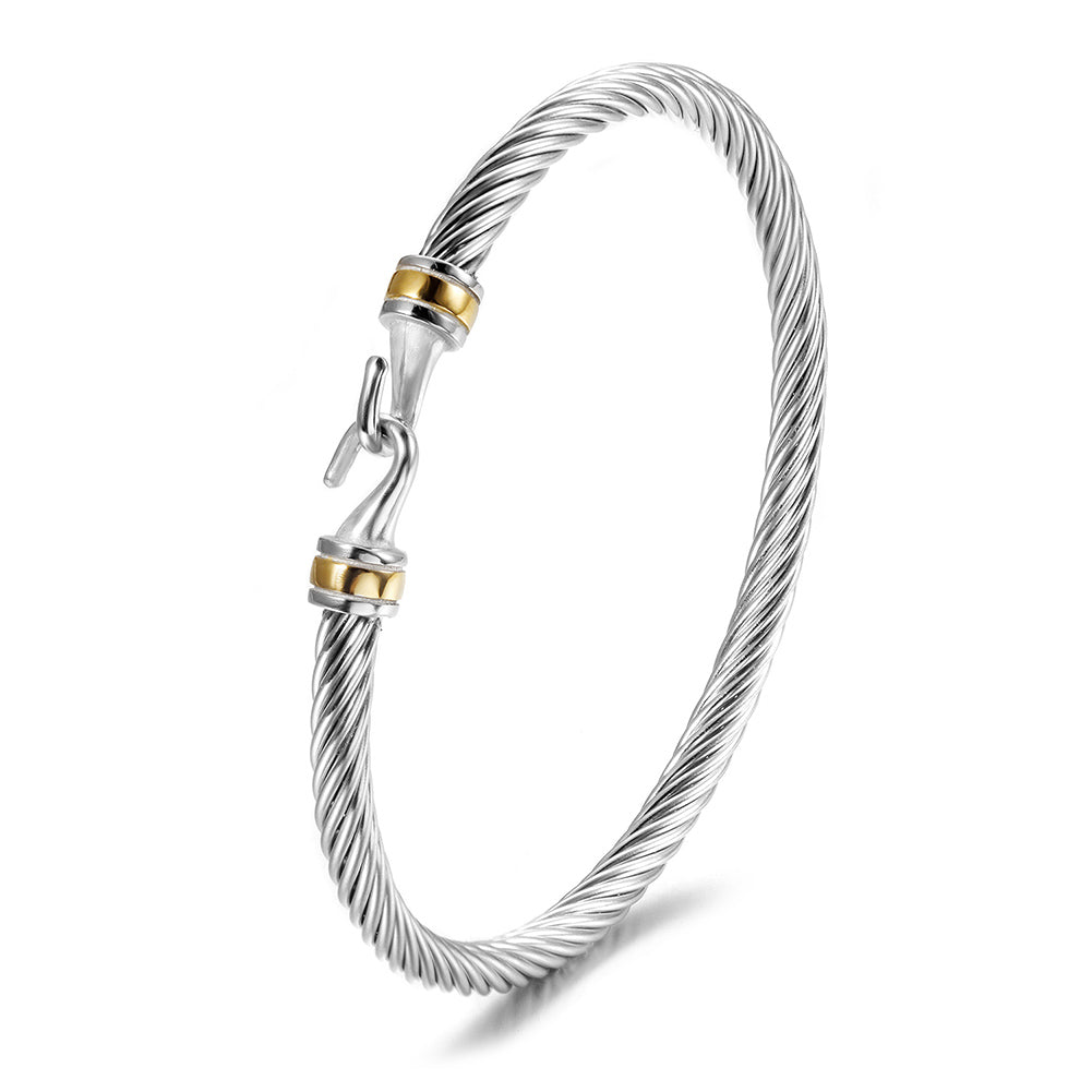 Stainless steel cable bracelet-NSB1792STWG