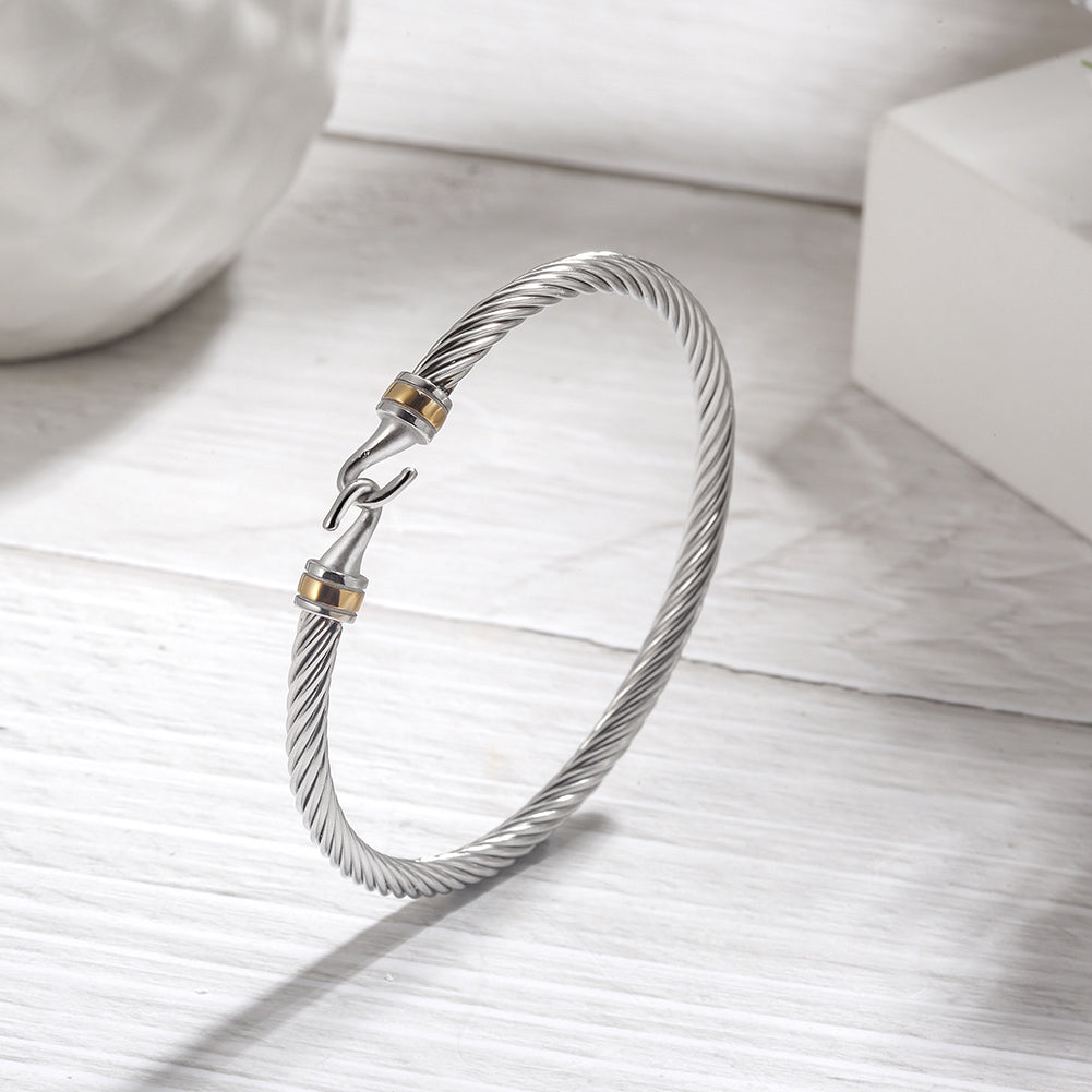 Stainless steel cable bracelet-NSB1792STWG