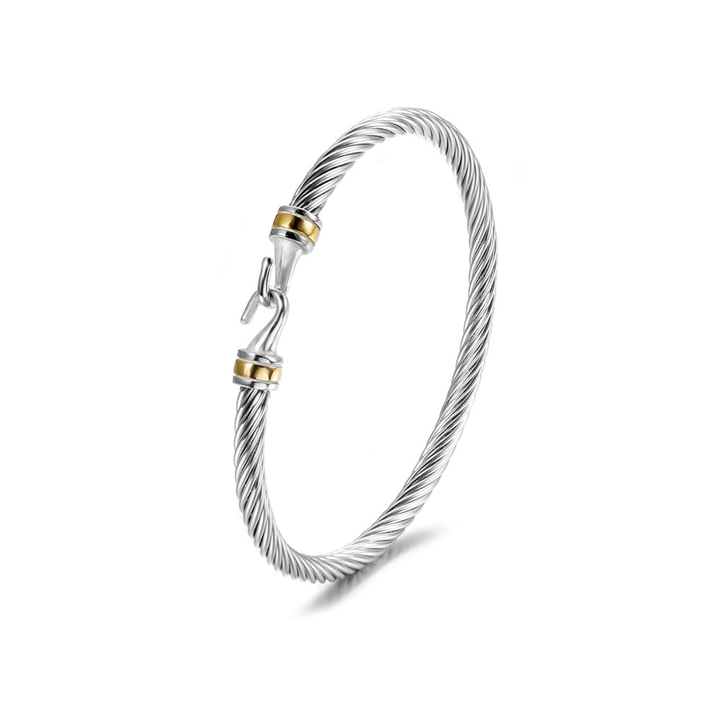 Stainless steel cable bracelet-NSB1792STWG