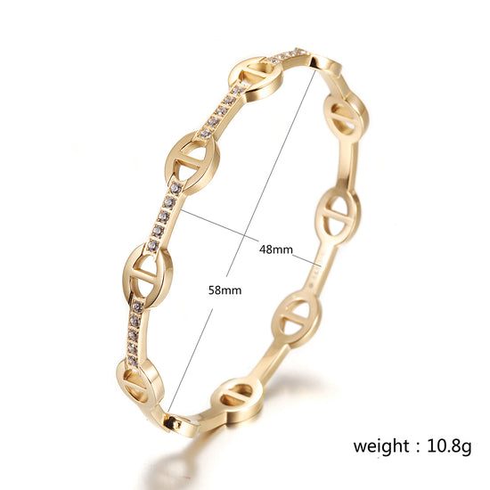 Hollow zircon bracelet-NSB1795STGC