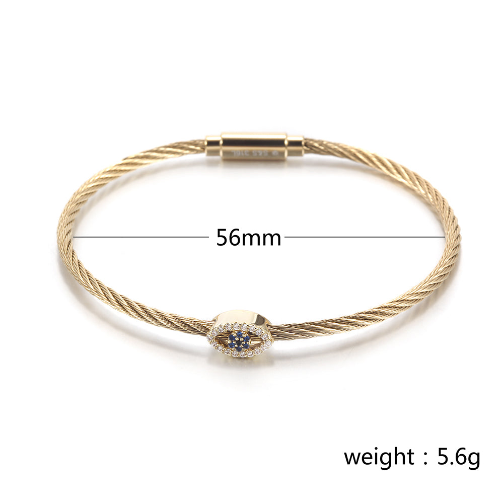 Cable zircon bracelet-NSB1796ST
