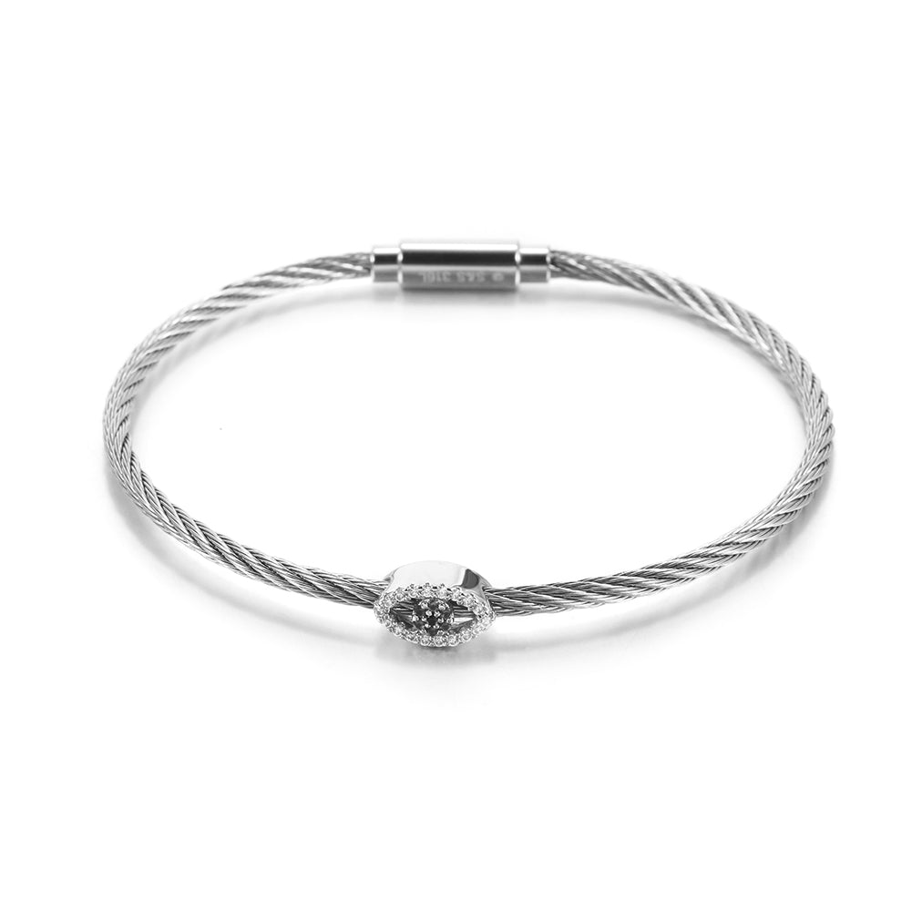 Cable zircon bracelet-NSB1796ST