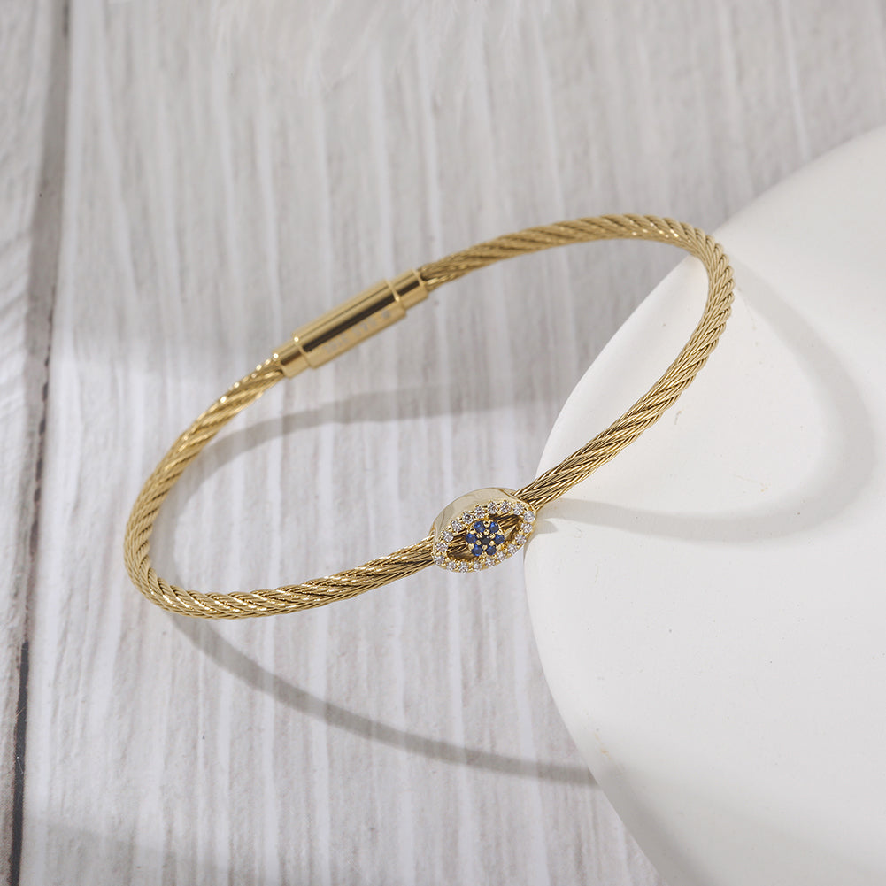 Cable zircon bracelet-NSB1796ST