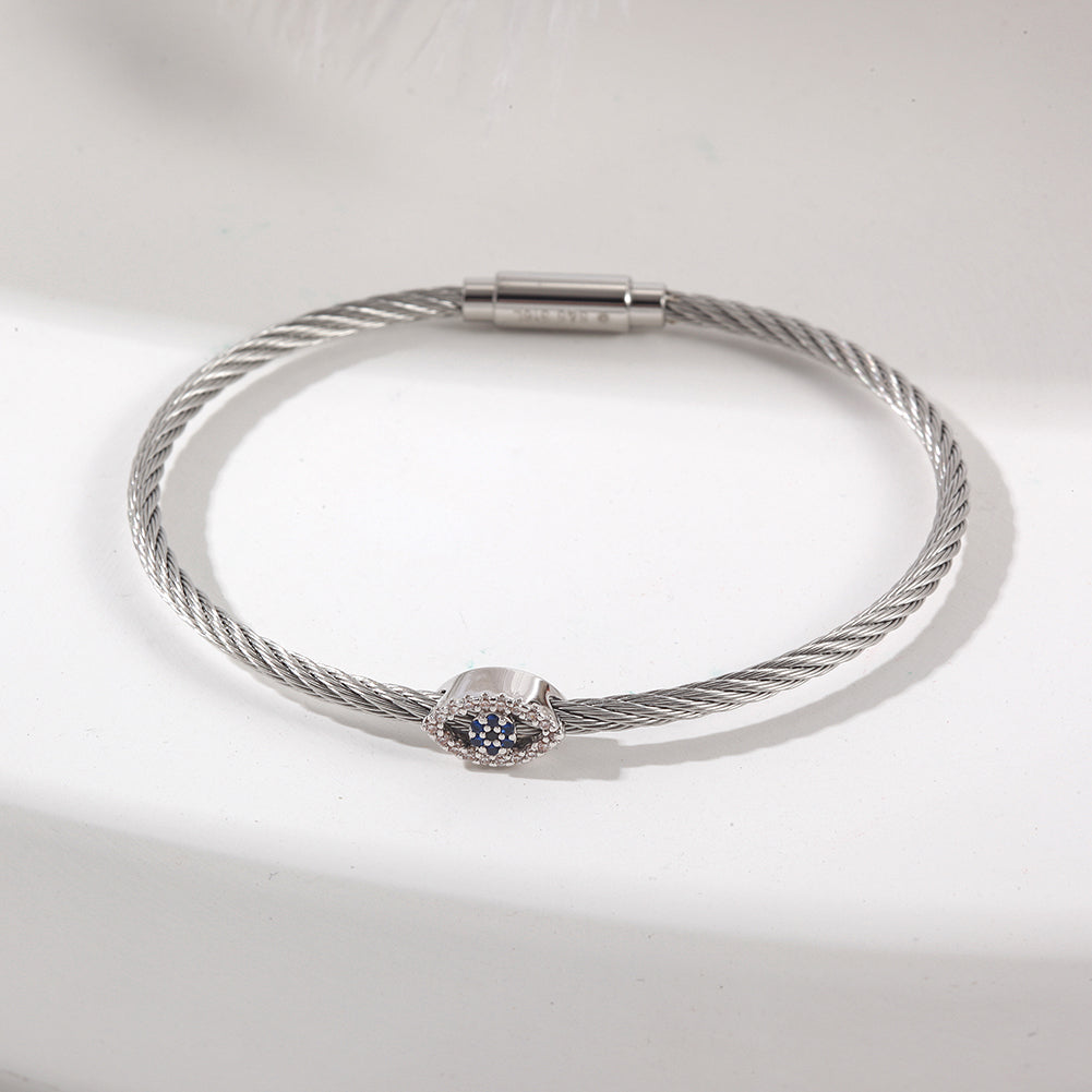 Cable zircon bracelet-NSB1796ST