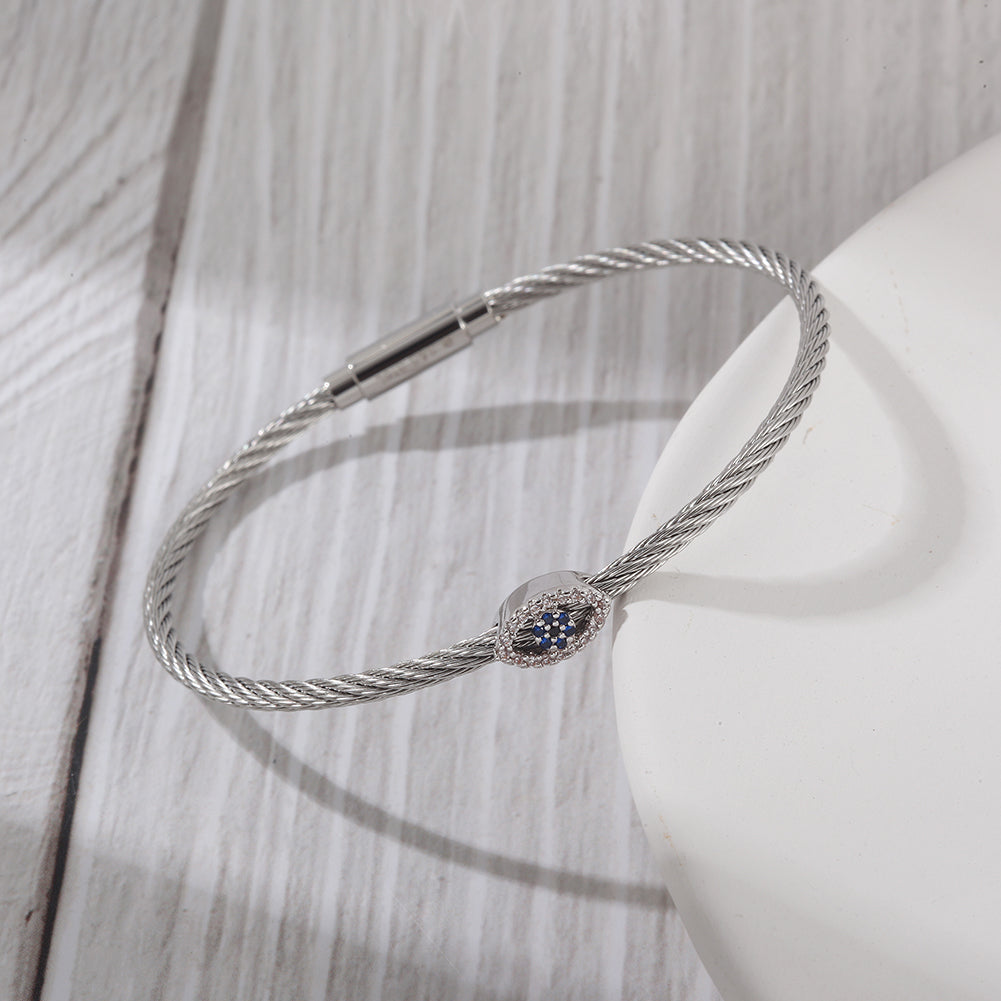 Cable zircon bracelet-NSB1796ST