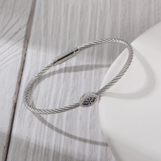 Cable zircon bracelet-NSB1796ST