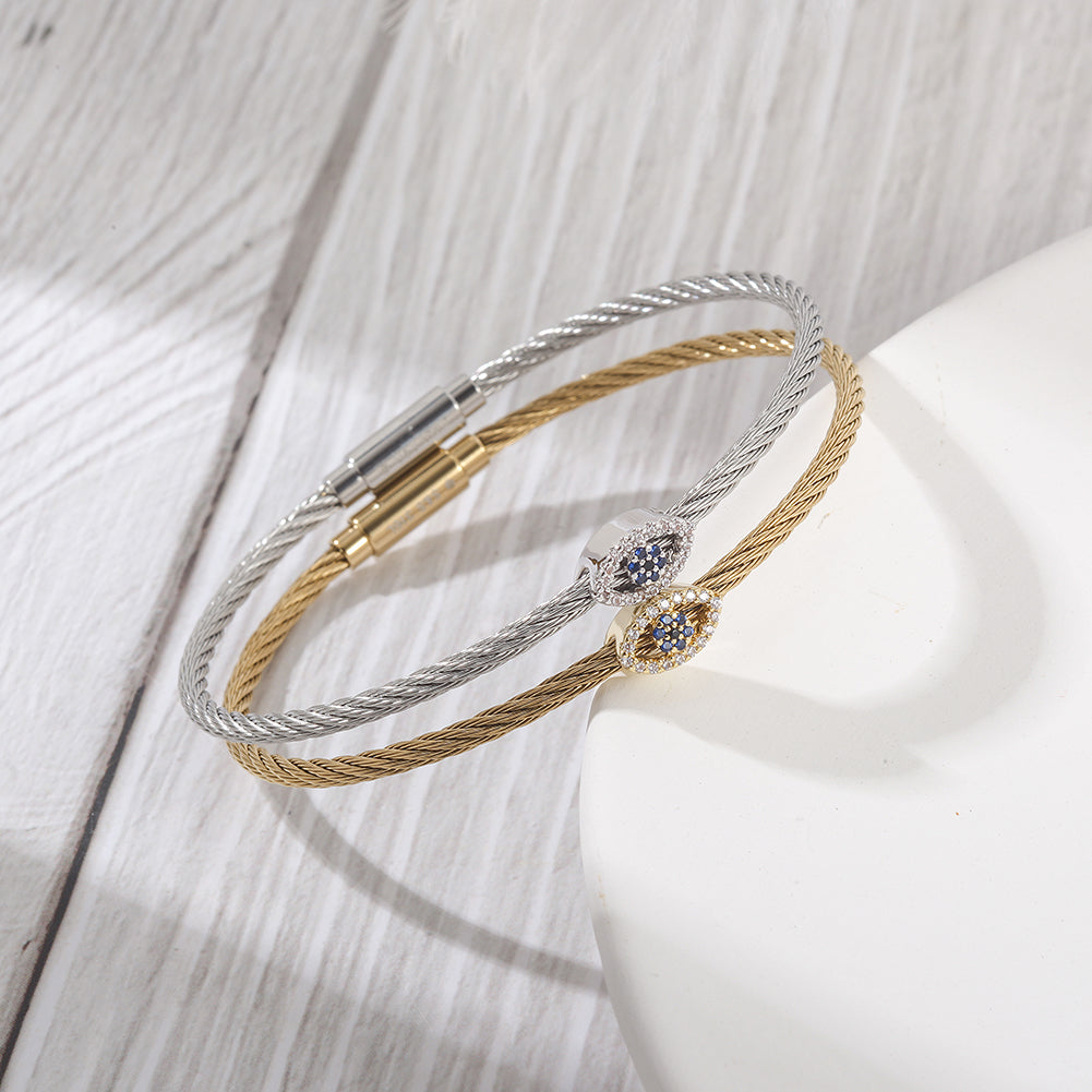 Cable zircon bracelet-NSB1796ST