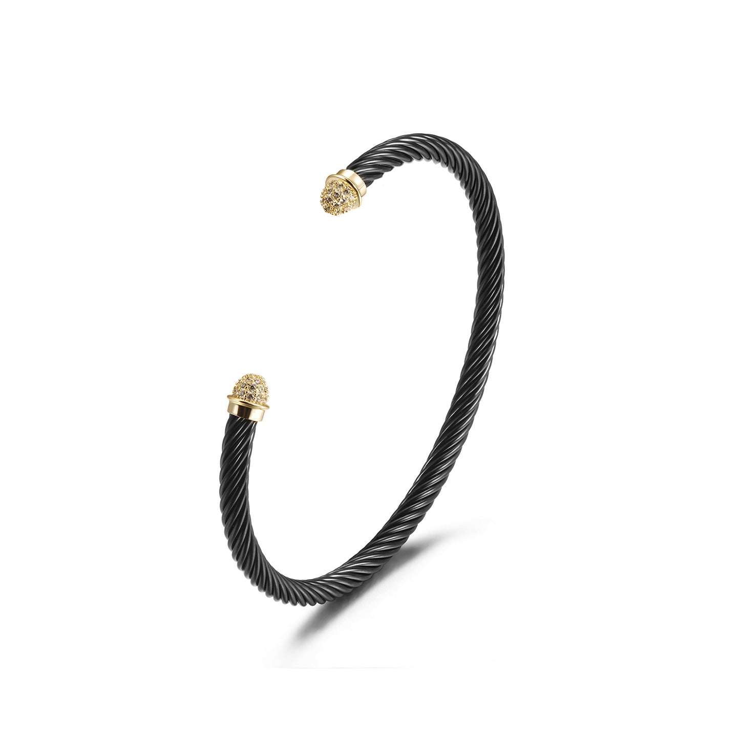 Black cable bracelet-NSB1799ST