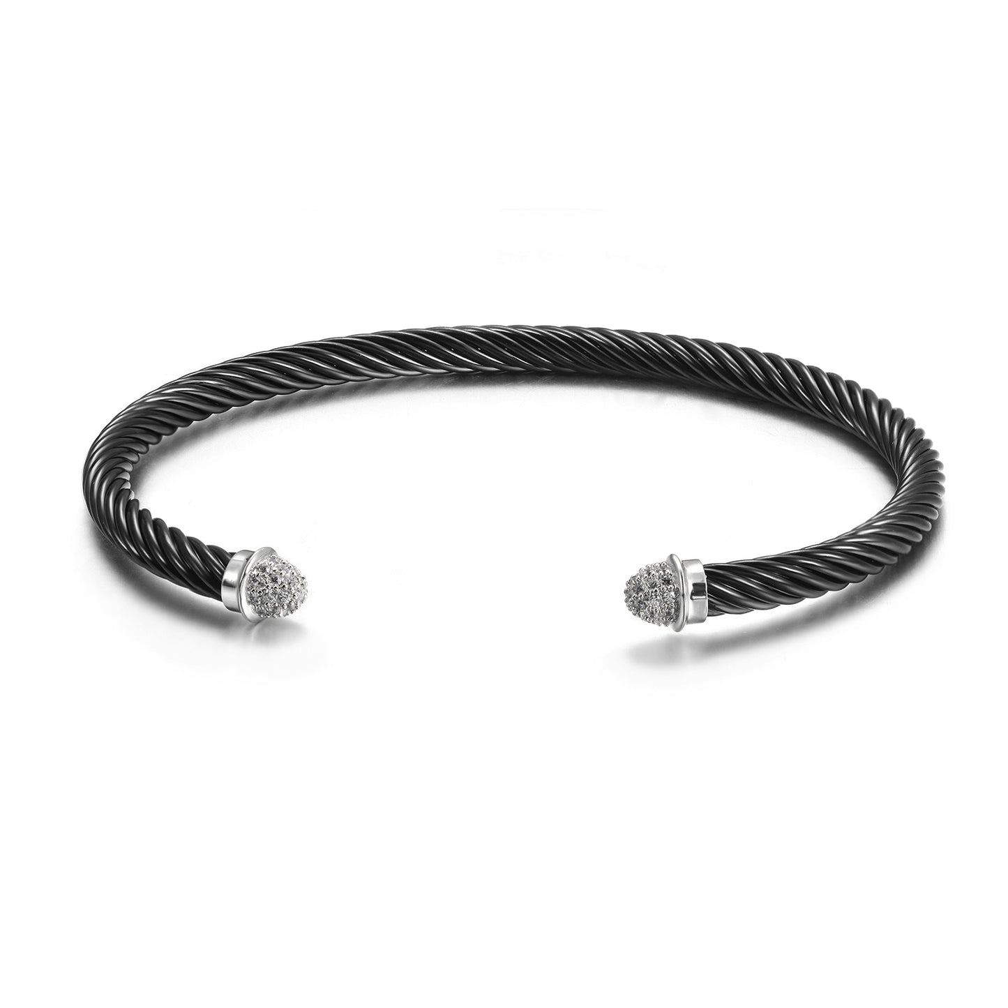 Black cable bracelet-NSB1799ST