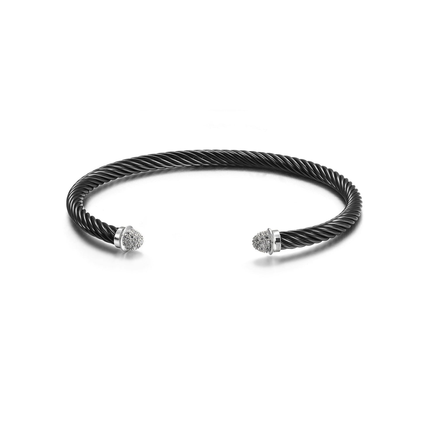Black cable bracelet-NSB1799ST