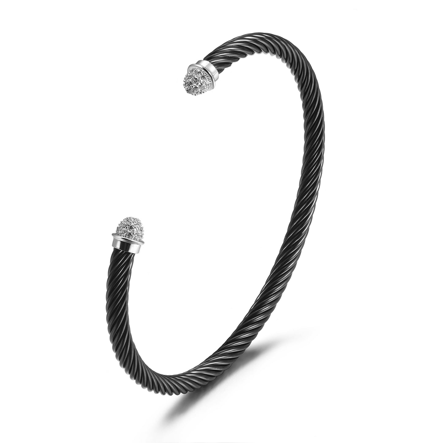 Black cable bracelet-NSB1799ST