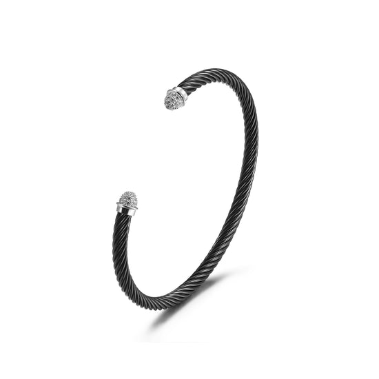 Black cable bracelet-NSB1799ST