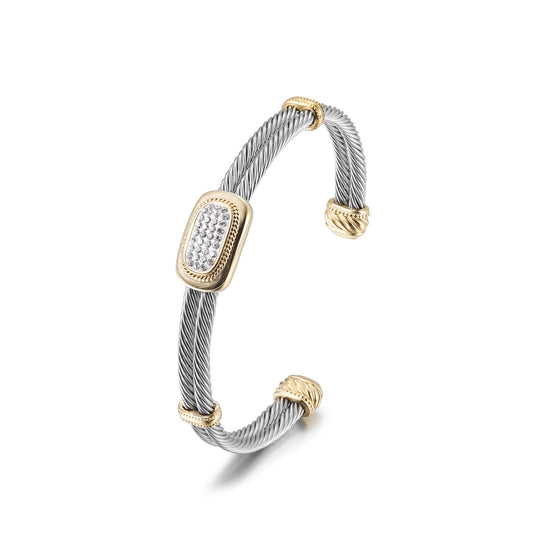 C-type cable gemstone bracelet-NSB1801ST