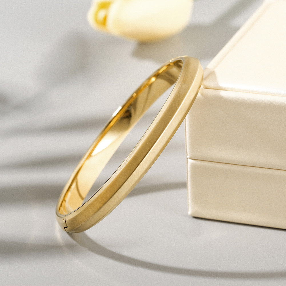Round smooth surface bracelet-NSB1802STGCD-L