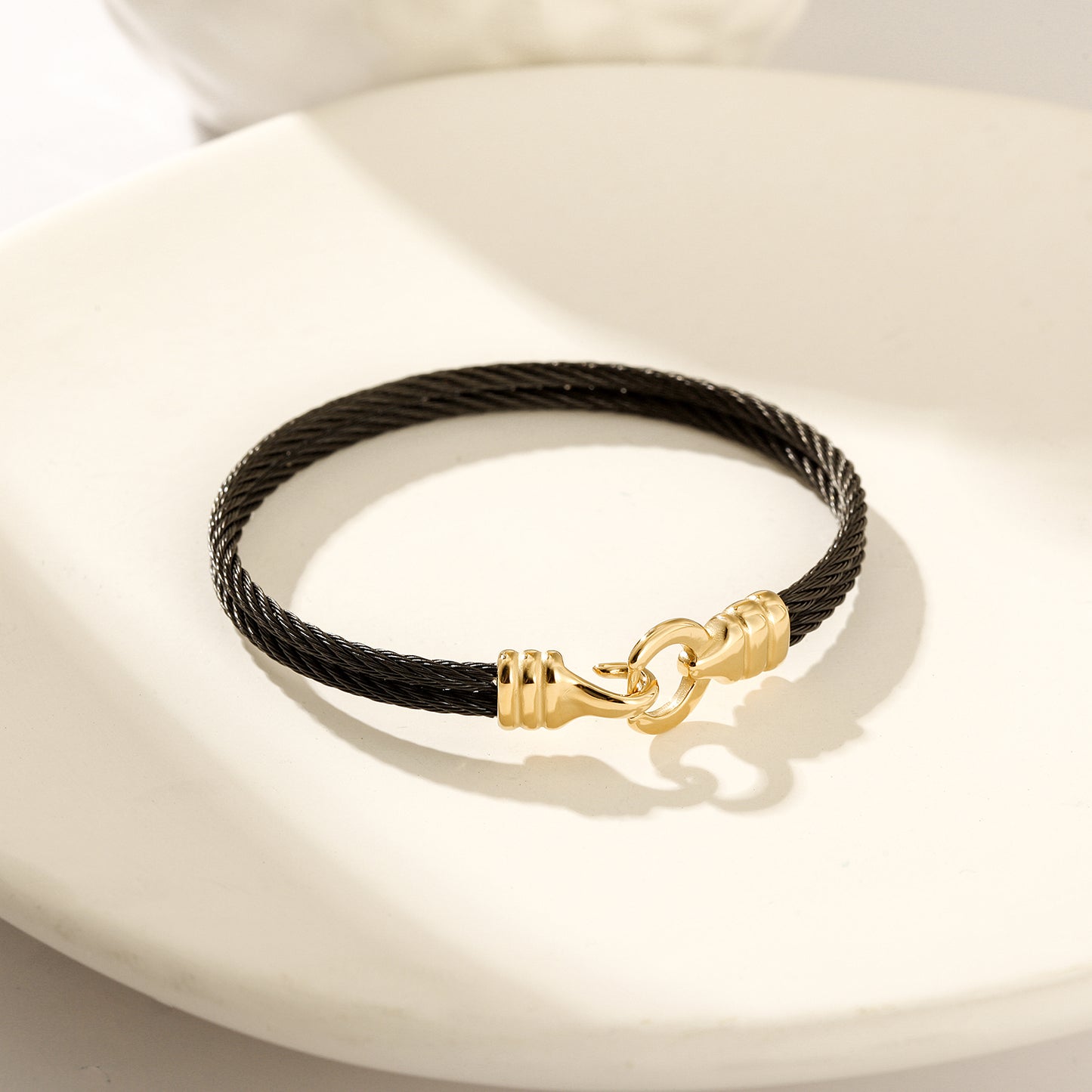 Double layer cable bracelet-NSB1806STSCGC