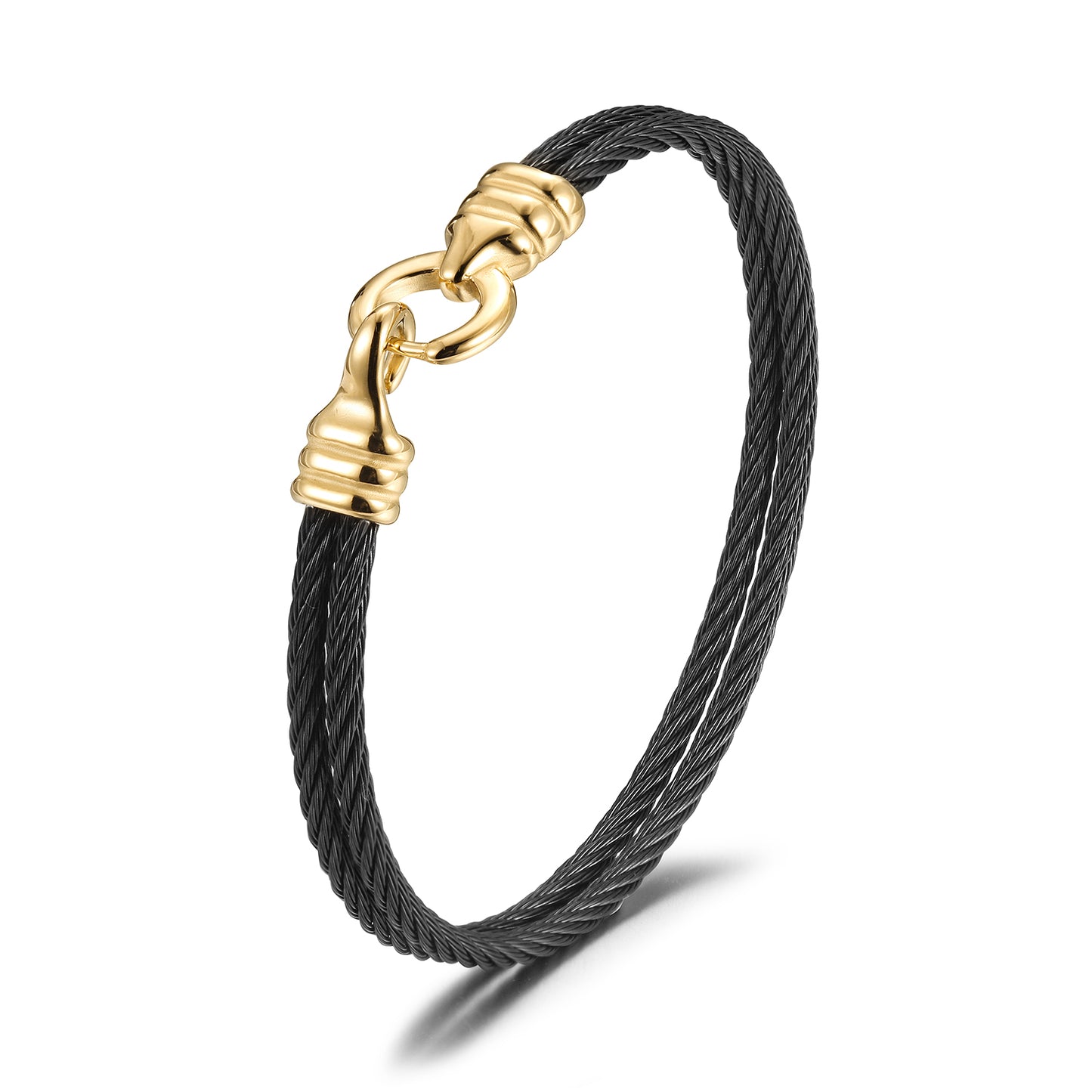 Double layer cable bracelet-NSB1806STSCGC