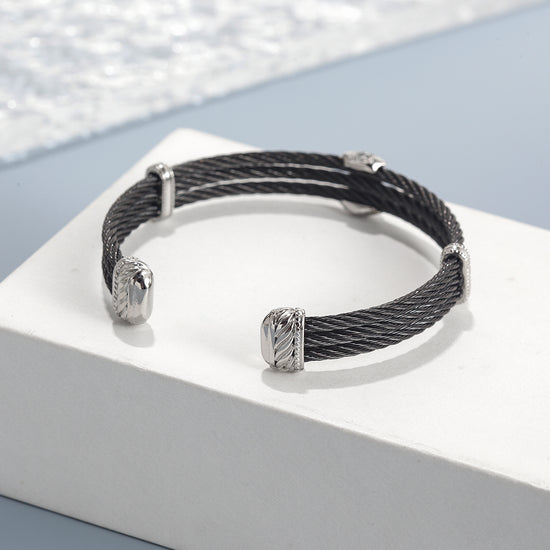 Three layer cable bracelet-NSB1808STSCZD