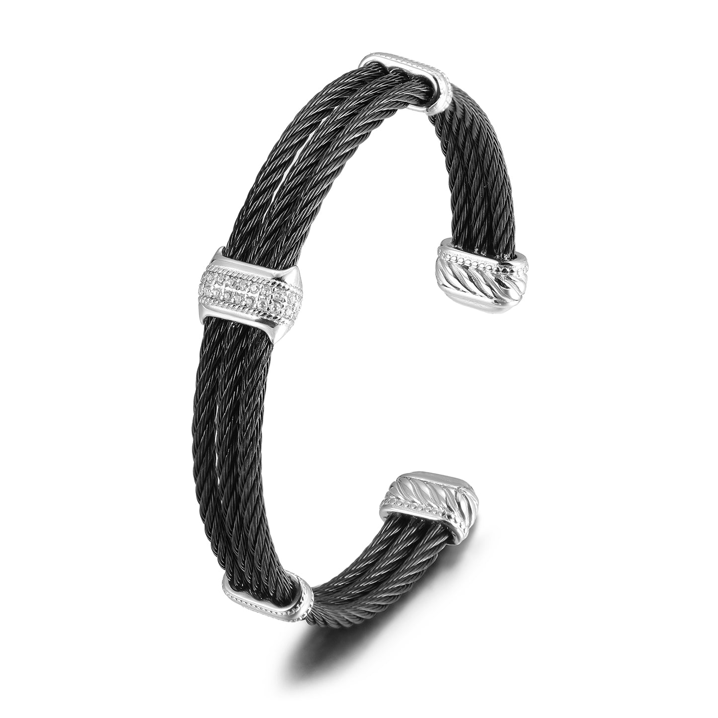 Three layer cable bracelet-NSB1808STSCZD