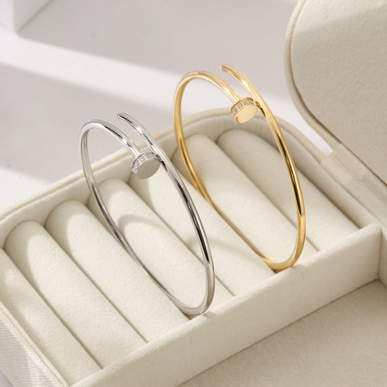 Circular smooth bracelet-NSB1813STWGZD