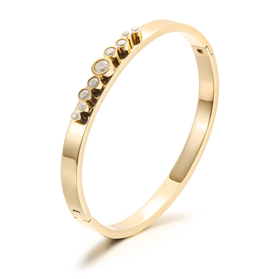 Stainless Steel Creative Zircon Bracelet-NSB1816ST-L