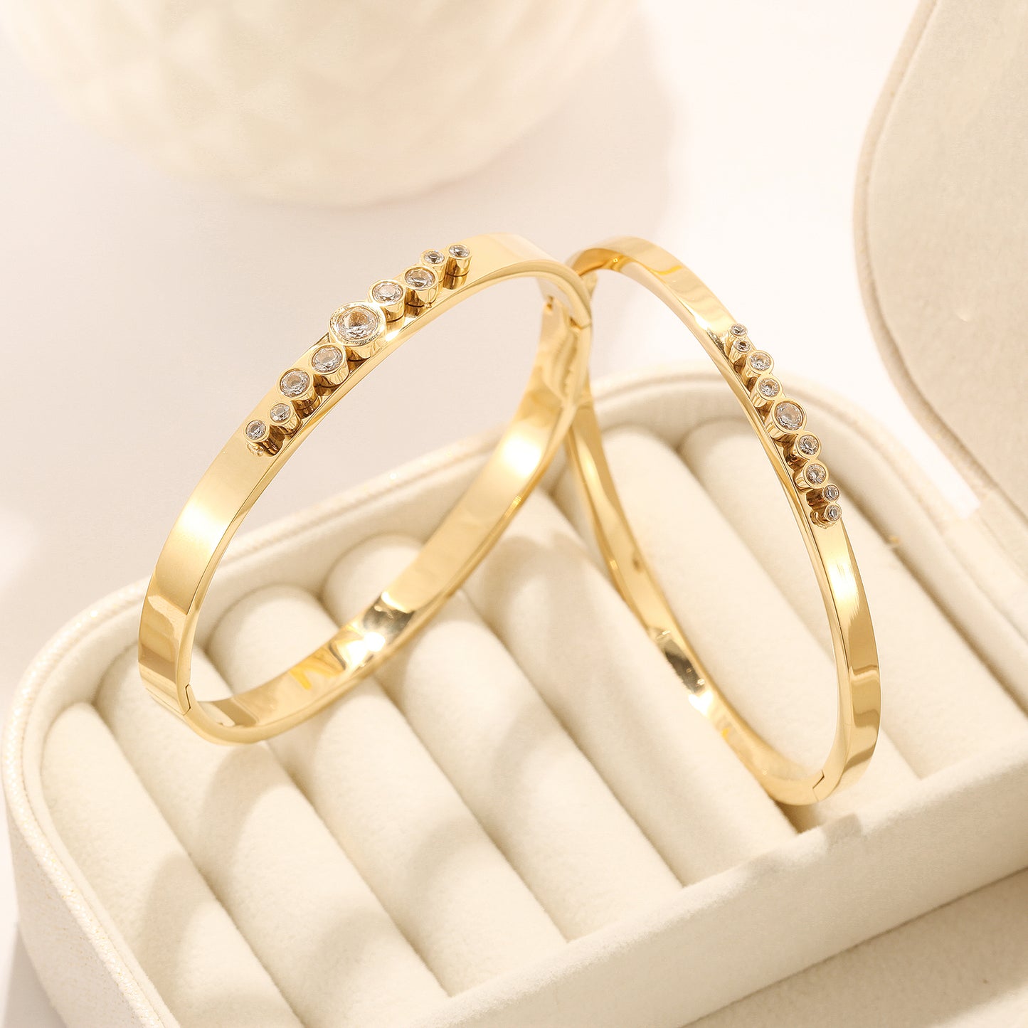 Stainless Steel Creative Zircon Bracelet-NSB1816ST-S