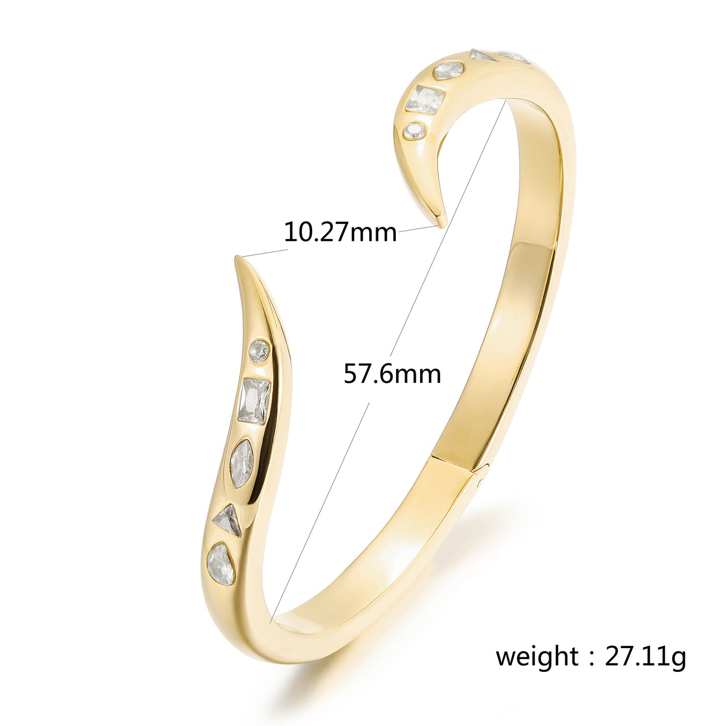 Twisted C-shaped bracelet-NSB1819STGCWT