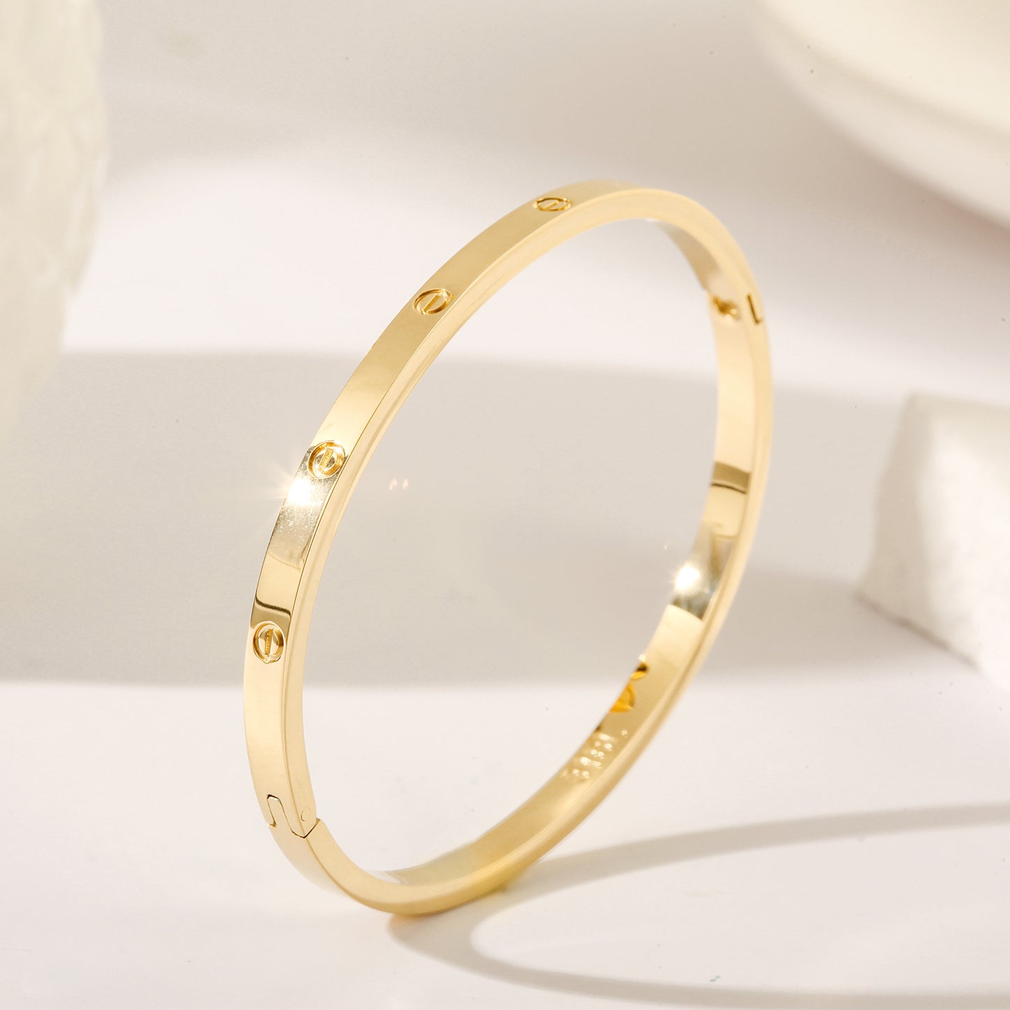 Stainless steel round smooth surface bracelet-NSB1820ST-S