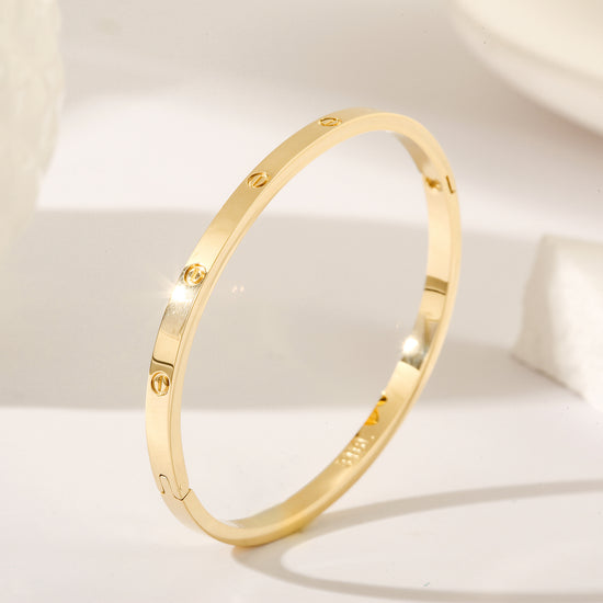 Stainless steel round smooth surface bracelet-NSB1820ST-S