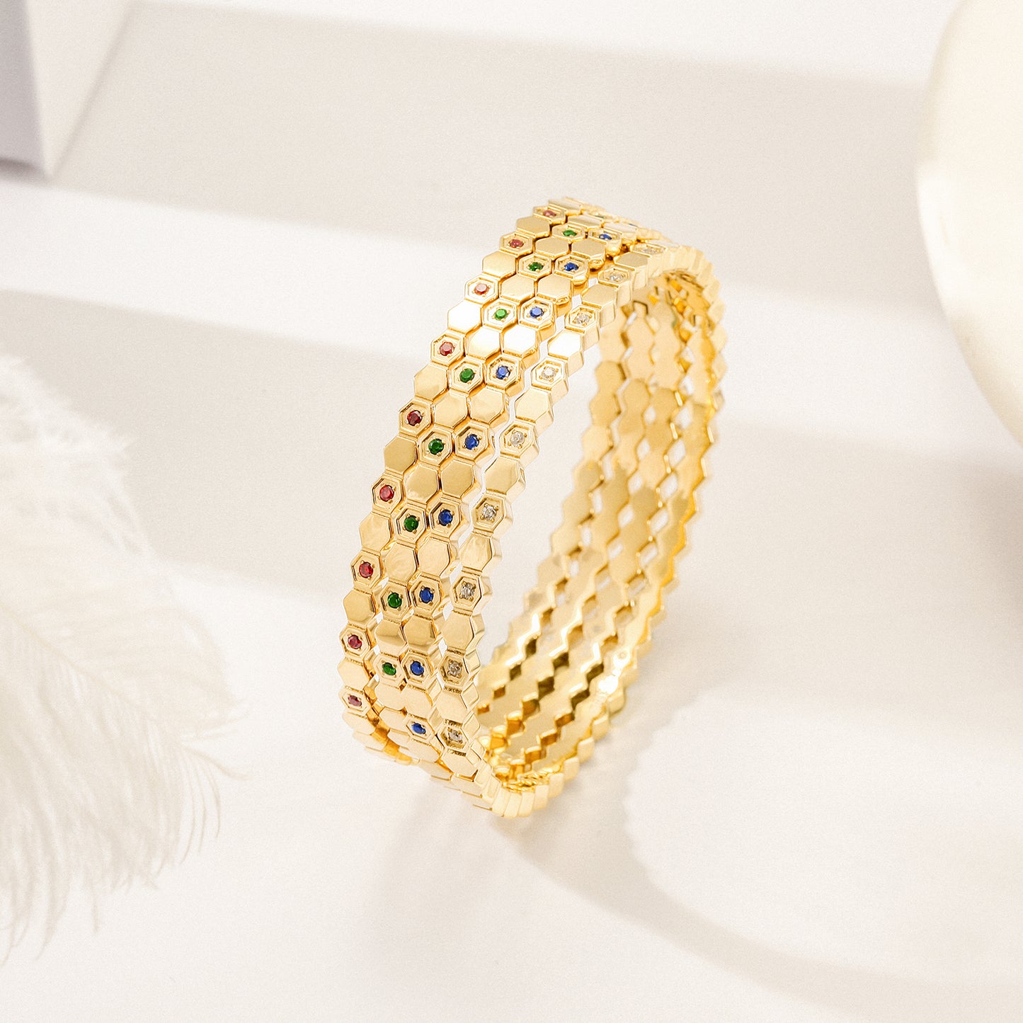 Triangular circular bracelet-NSB1821STGC