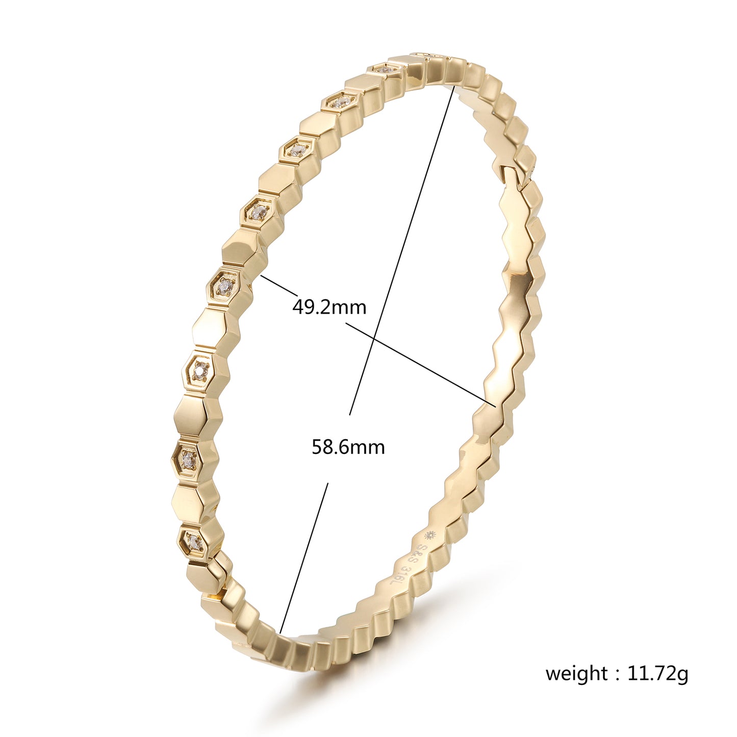 Triangular circular bracelet-NSB1821ST