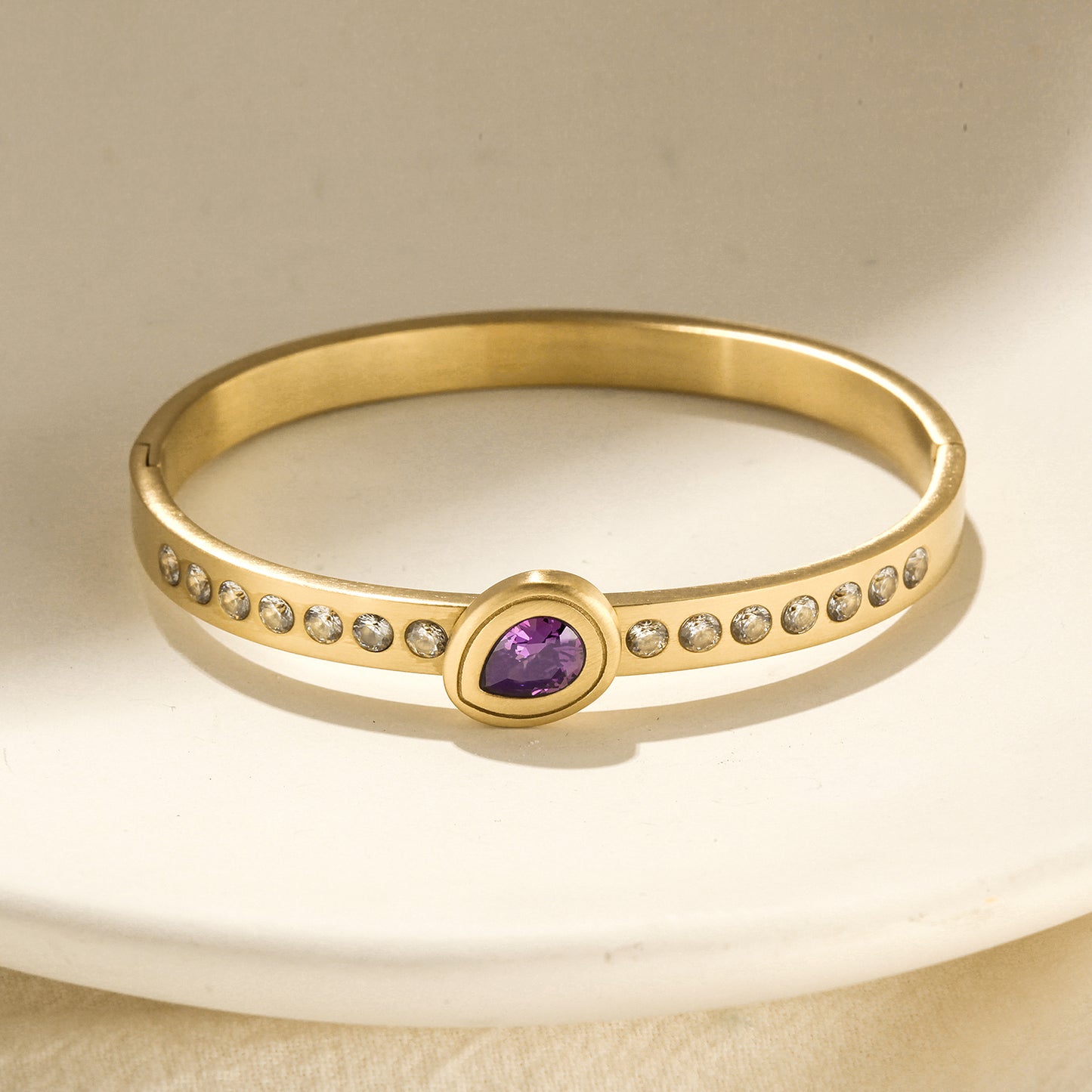 Stainless steel gemstone bracelet-NSB1822ST-L