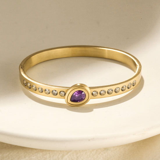Stainless steel gemstone bracelet-NSB1822ST-L