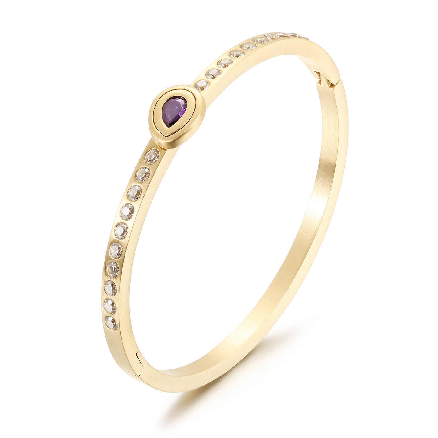 Stainless steel gemstone bracelet-NSB1822ST-S