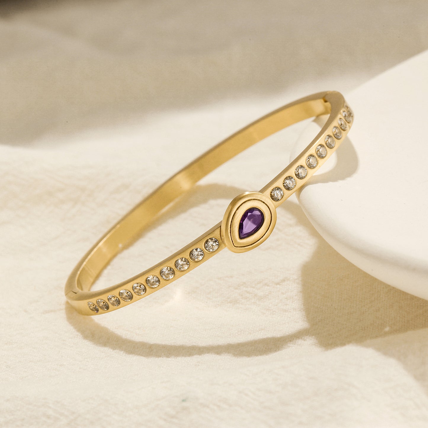 Stainless steel gemstone bracelet-NSB1822ST-S