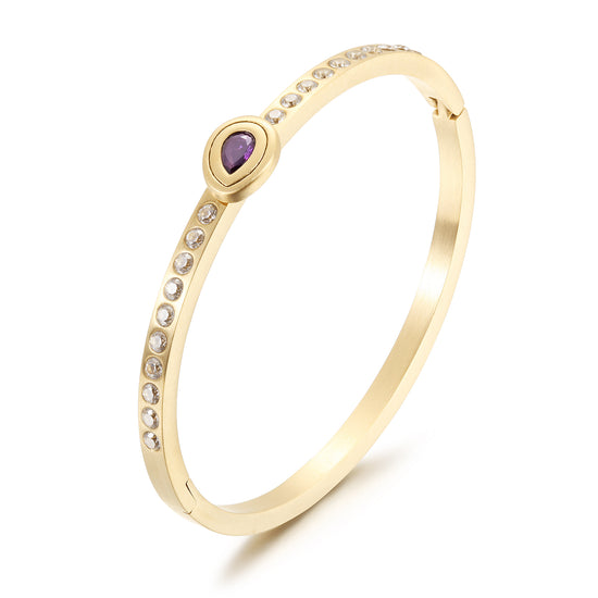 Stainless steel gemstone bracelet-NSB1822ST-S